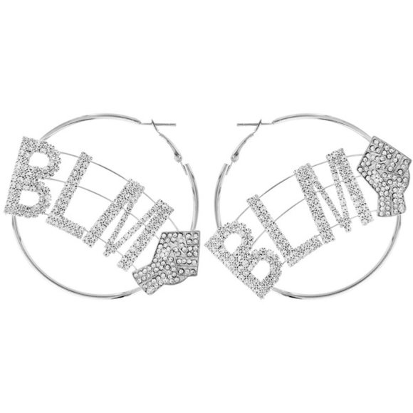 BLM EARRINGS HOOPS - Picture 1 of 3
